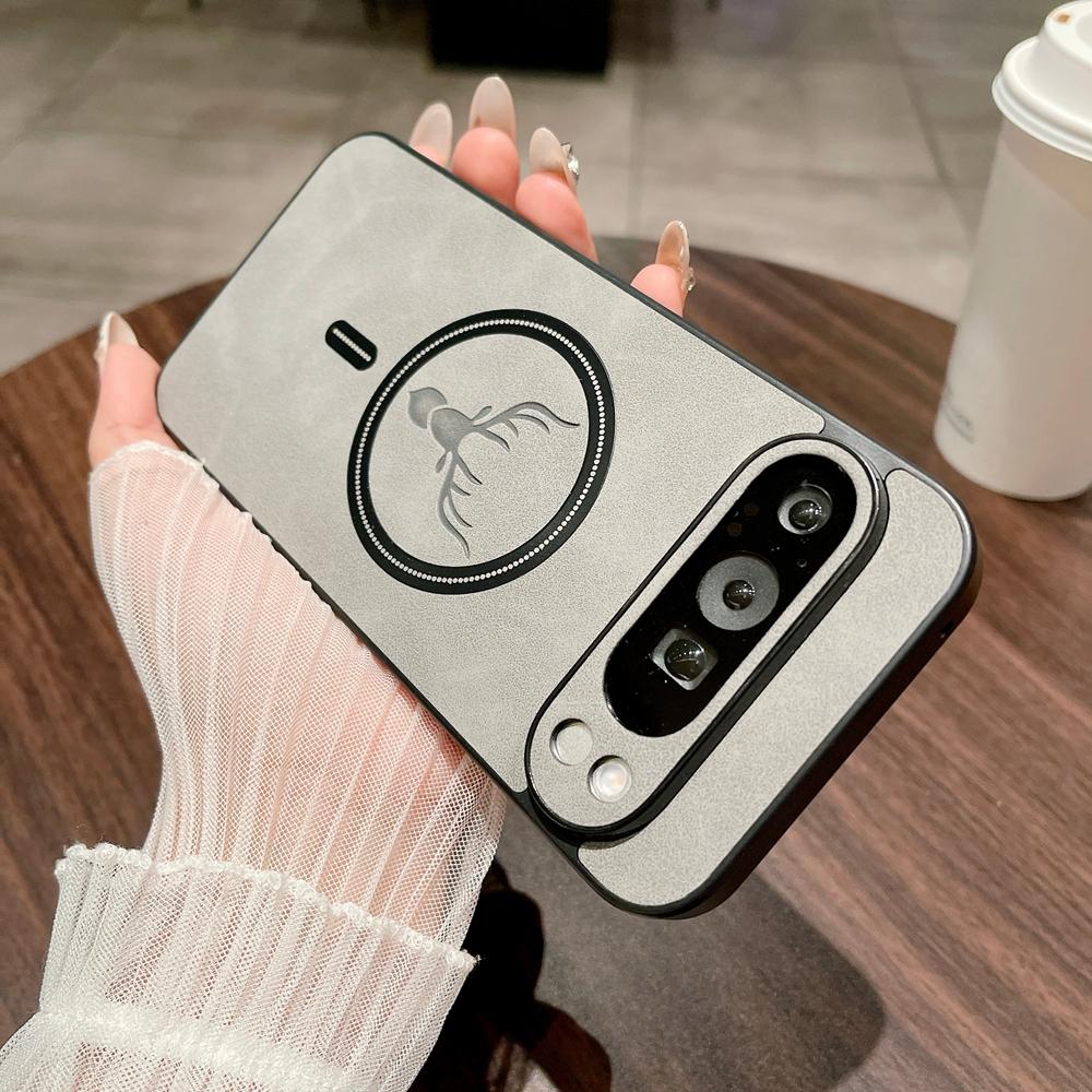 Retre Hirschkopf Leder Magnetische Magsafe Handyhülle für Google Pixel 10 9 Pro XL 8 7 Pro 8A 7A Hülle Abdeckung für Pixel 9Pro 9A