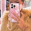 Pink Bow Pattern Chain Case For iPhone 17Air 16E 17 16 Pro Max 15 Plus 11 PRO Max Wave Side Silicone Soft Cover