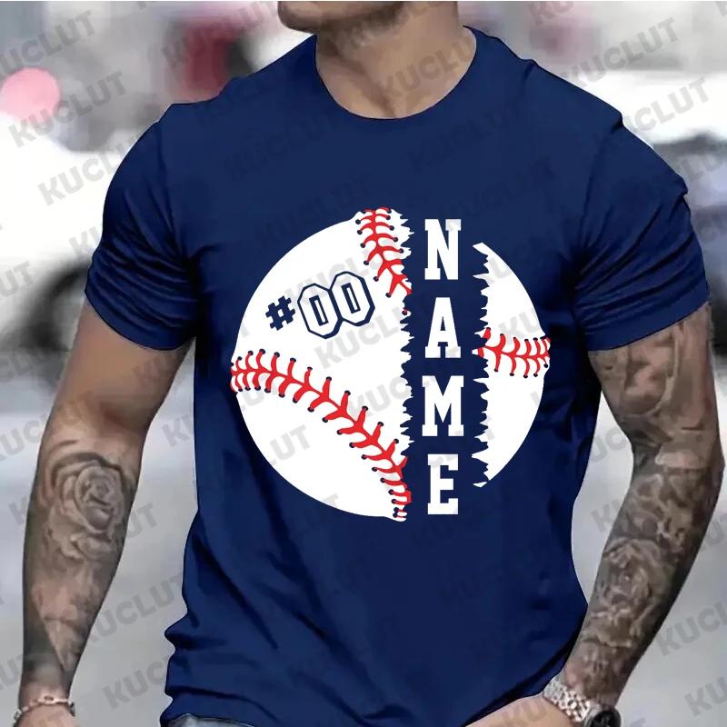 T Shirts for Men Personalized Baseball Shirt DIY Custom Baseball Team T-shirts Top Baseball Team Name Custom Tees for Baseballer