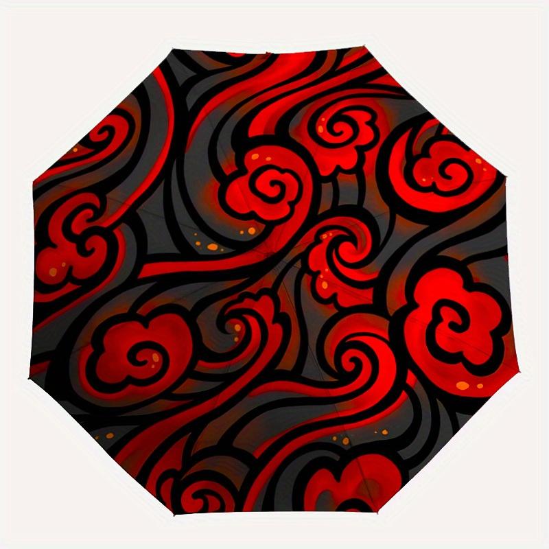 

1pc Abstract Swirls Automatic Open/close Folding Umbrella, Compact Portable Travel Umbrella, Durable Construction yy250804125