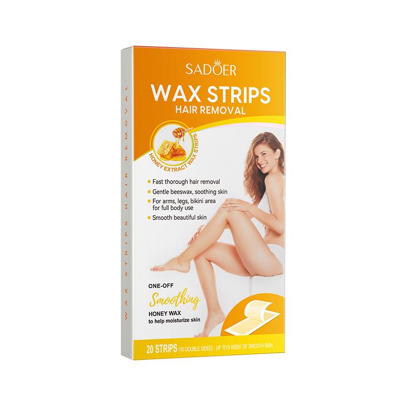 

Hair Removal Wax Strips Painless Beginner Friendly Disposable Men Women Body Facial Armpit Leg Bikini Hair Removal Wax Paper 20 patches/10 pieces