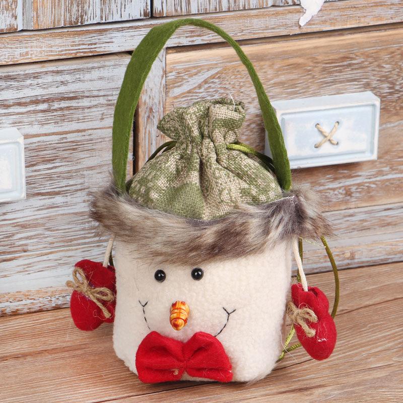 Christmas Gift Candy Bag Gift Bag, Christmas Daily Necessities Props, Santa Claus Golden Velvet Backpack Bag