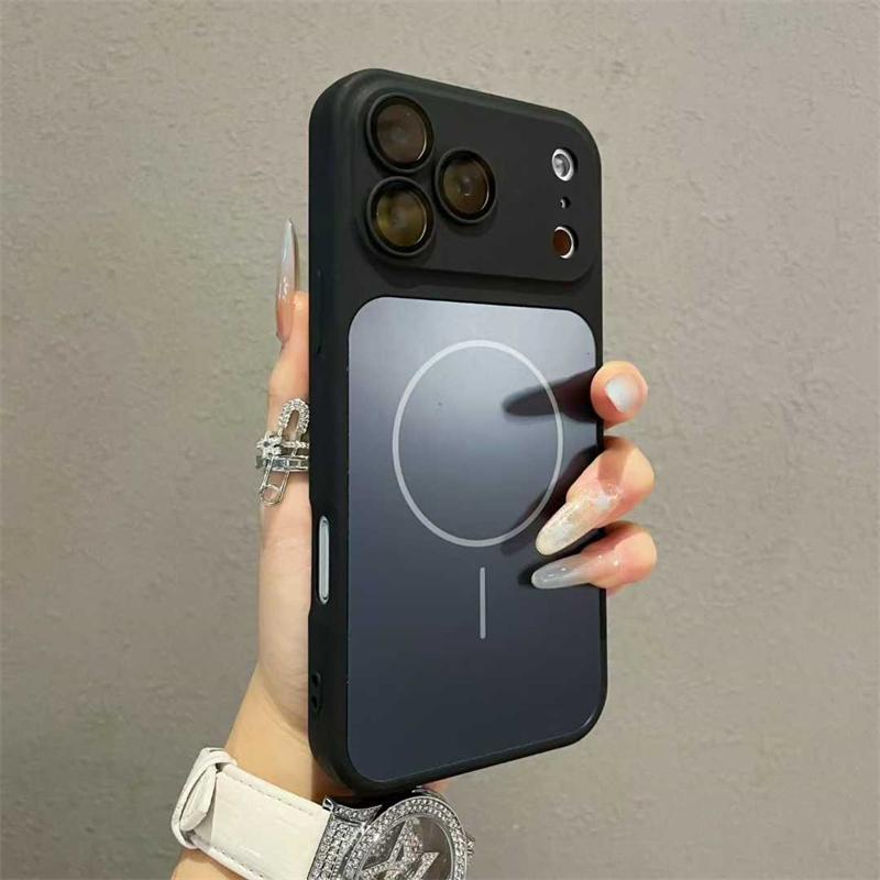 

Модный матовый нано чехол для телефона MagSafe для iPhone 17 Pro Max 17 Air 16 15 14 13 12 11 Pro Max Магнитная беспроводная зарядка Бронированный чехол iPhone 11 чёрный