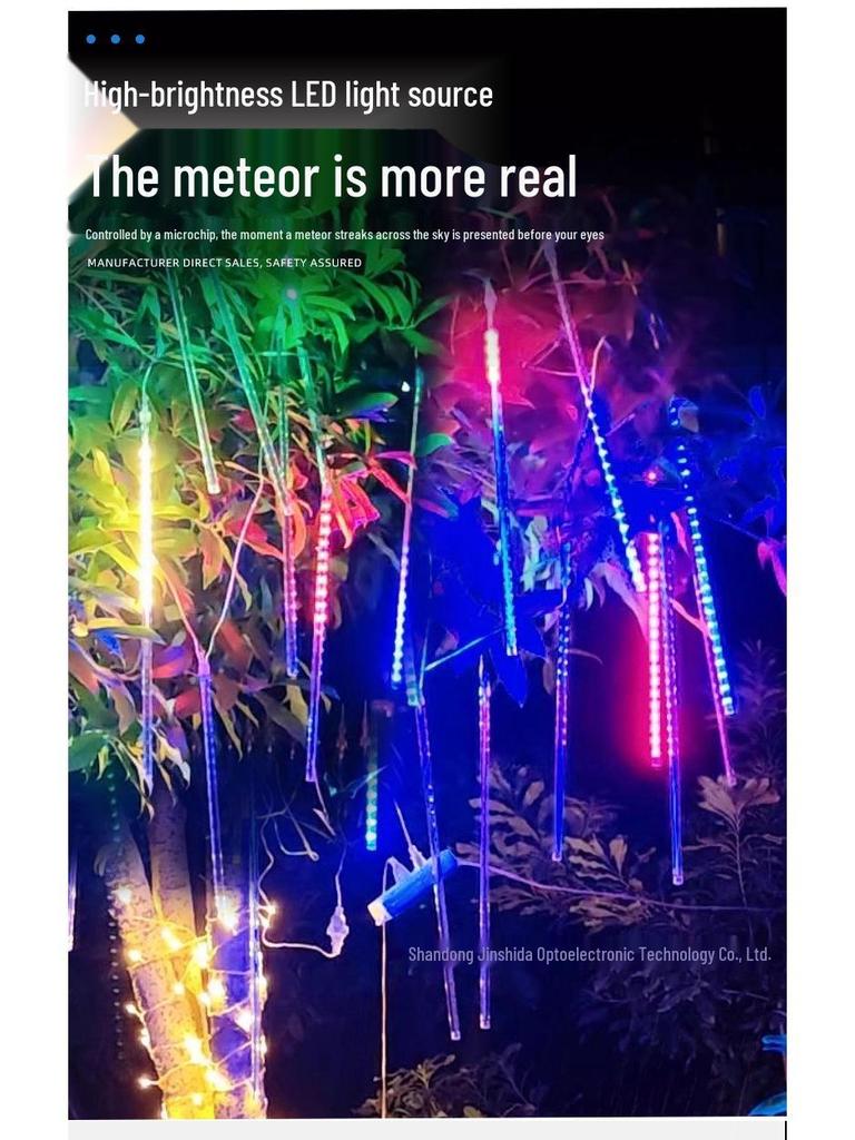 Waterproof LED Meteor Shower Lights: Outdoor Decoration for New Year, Roads, Trees, and Ambiance