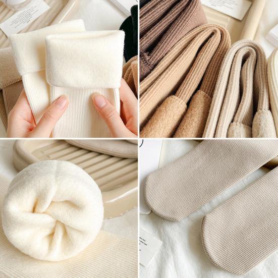 1 para skarpet zimowych Pogrubione pluszowe, środkowa rurka Wysoka elastyczność Owijanie Antypoślizgowe Antypillingowe skarpetki podłogowe Komfortowe ciepłe skarpetki do spania
