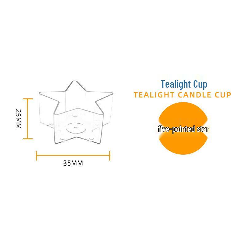 PC Tea Light Candle Holder: Flame Retardant Heart-Shaped Clear Plastic Cup