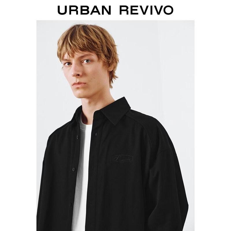 UR2026 Men's Letter Embroidered Loose Open-Front Shirt