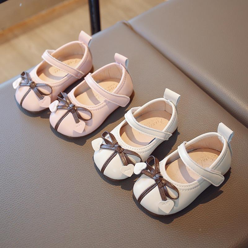 Girls' Bow Soft Sole Princess Toddler Shoes - Spring & Autumn Style, Fashionable Small Leather Baby Shoes