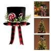 Black Fabric Christmas Tree Toppers With Elegant Bowknot Hat Decoration For Holiday Home Office Decoration
