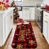 VIKAMA Santa Claus Kitchen Floor Mat - Soft and Slip-resistant Laundry Room Carpet Entrance Welcome Floor Mat Home Decoration