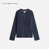 Tommy Hilfiger Women's Cable Knit V-Neck Button-Up Cardigan