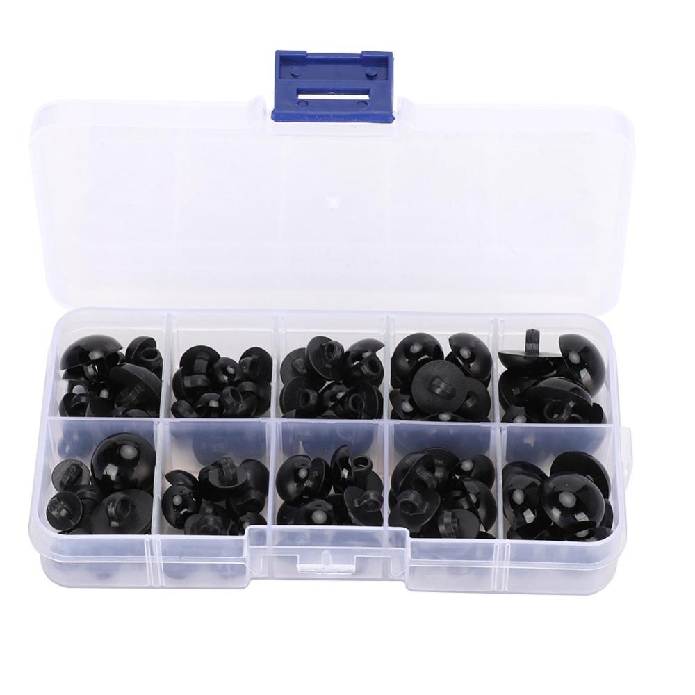 100pcs Plastic Plastic Crafts Black Toy Accessories Doll Accessories Doll Eyes  Sewing Accessories