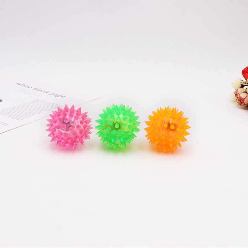 Luminous Flashing Elastic Massage Ball with Thorns - Pet Toy and Night Time Fun