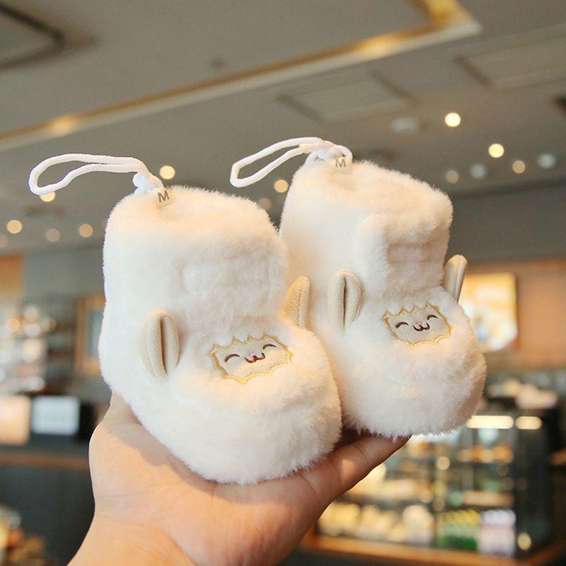 

Baby Shoes Autumn Winter Plush Soft Sole For Newborns And Toddlers 11cm білий