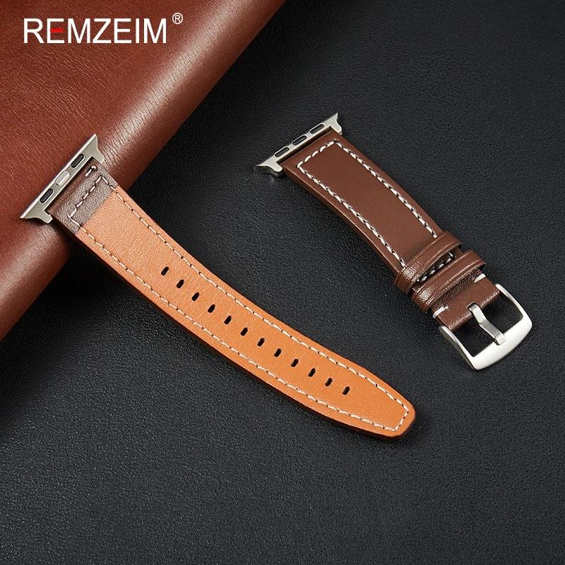 Business Leather Watch Band for Apple Watch Series 1-10 SE Ultra Men's Replacement Strap Fits 49/46/45/44mm and 42/41/40/38mm