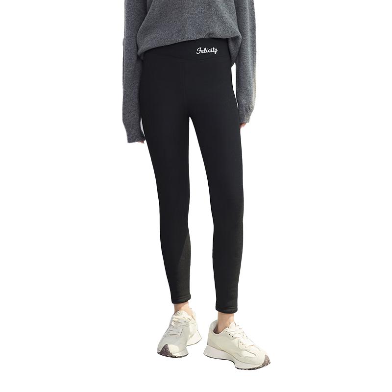 

Mao Ren Women s High-Waist Thermal Lamb Fleece Leggings One Size