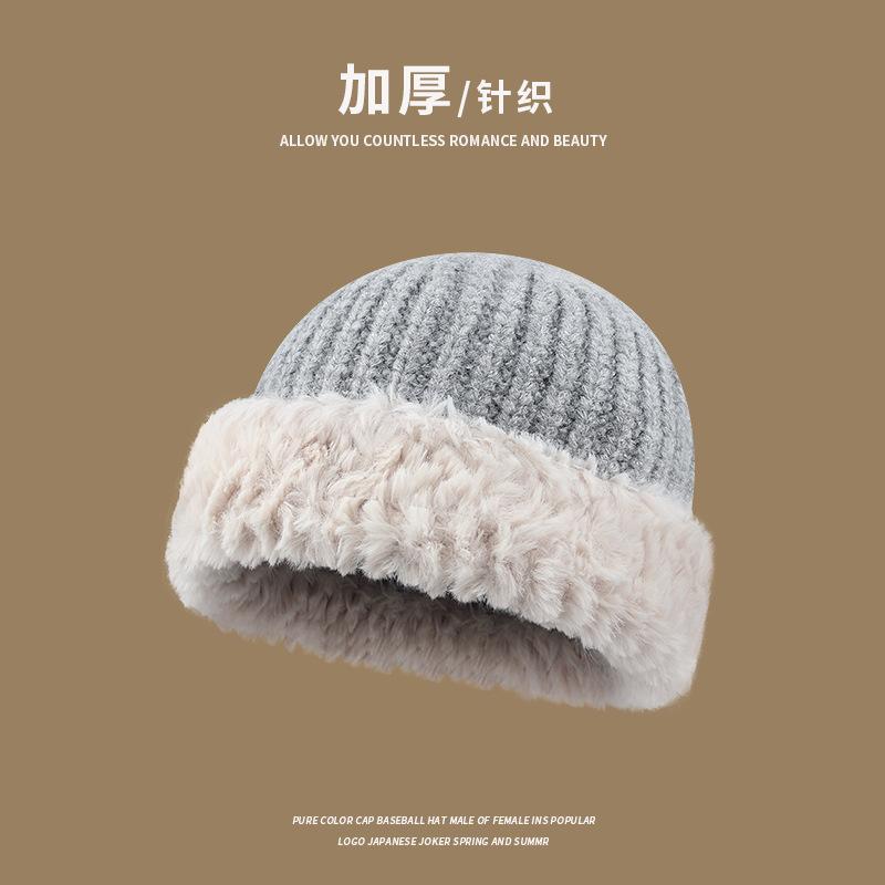 Wool hat women's autumn and winter 2025 new thickened warm face small versatile plush wool fisherman hat