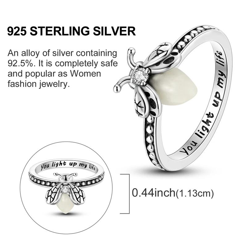 Rings Original 925 Silver Rings Simple Zircon Heart Ring for Wedding Valentine's Day Women Ring Jewelry Gift