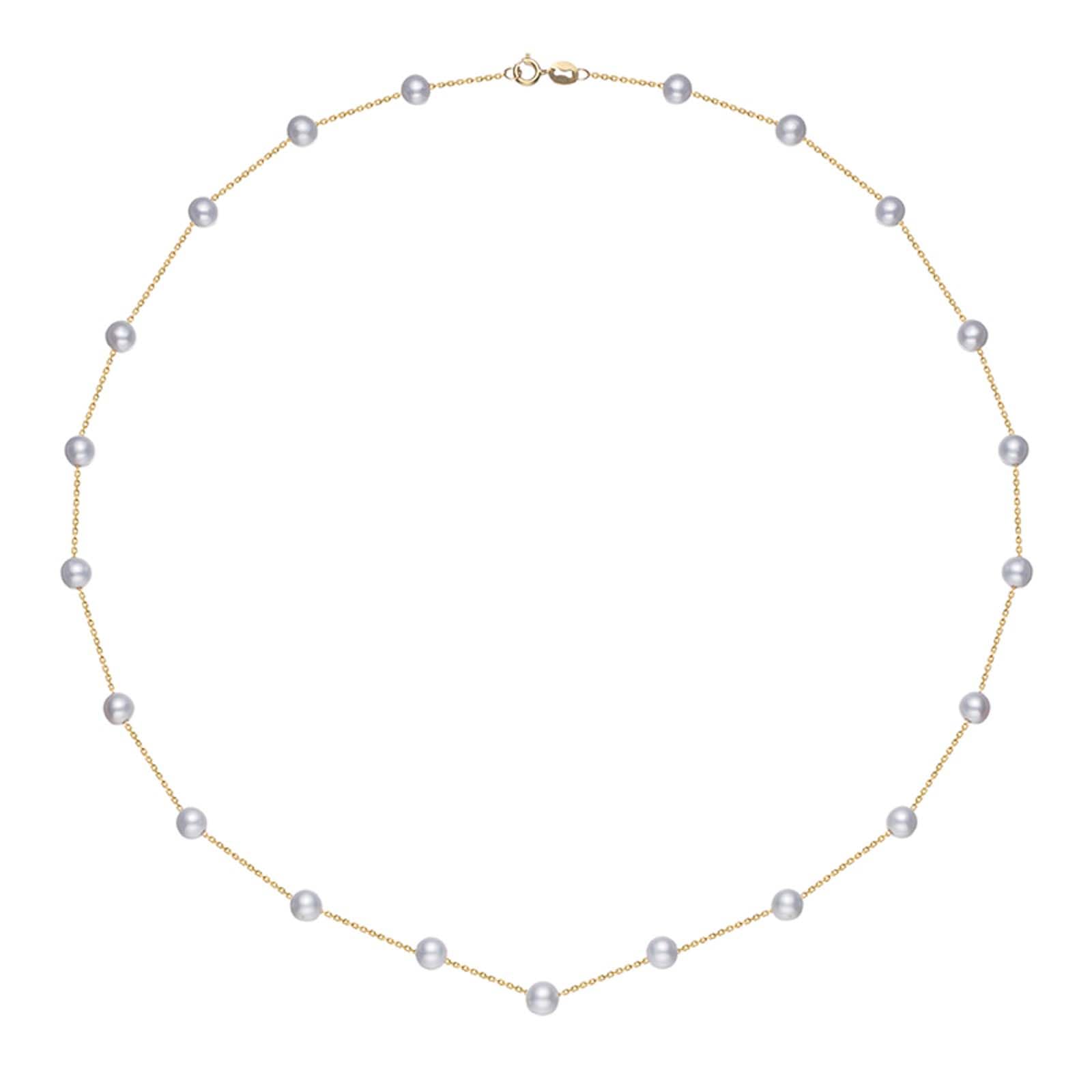 

Freshwater Pearl 18K Starry Sky Genuine Perfect for Weddings and Parties [MiNG HUANG] Necklace, White, Pattern, 4-5mm, Meikojuho, Women s, Pearl,