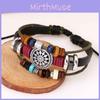 Vintage Handmade Pu Leather Bracelet With Creative Beads For Unisex Style And Elegance