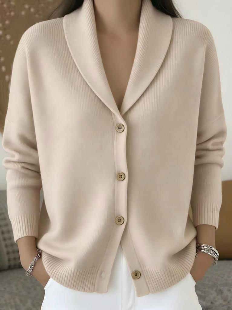 European & American Button Knit Lapel Sweater Cardigan - Autumn/Winter New Style, Solid Color (In Stock).
