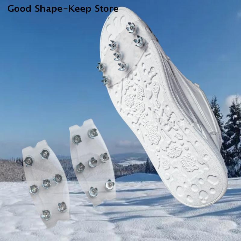 1 Pair 7 Teeth Anti Slip Spikes Grips Crampon Cleats Sport Shoes Cover For Snow Ice Claw Climbing Women Men Boots Cover