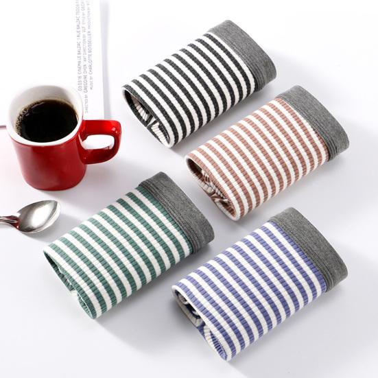 Men Boxer Underwear with U-Convex Design 3D Fit Comfortable Elastic Waistband Horizontal Stripes Shorts