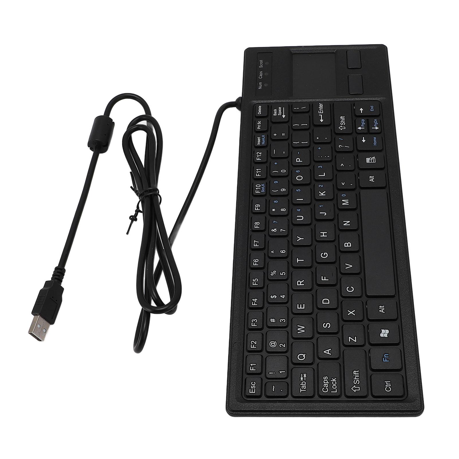 

Mechanical USB Keyboard Water Resistant Integrated Touch Industrial Keyboard with Touchpad for Laptop Notebook PC чорний