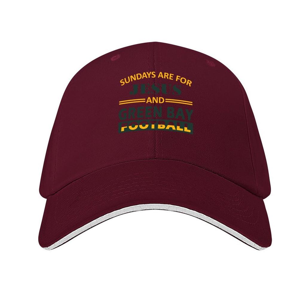 Green Bay Football Sundays Are For GBP and Jesus Funny Baseball Cap derby hat Hip Hop birthday Womens Golf Clothing Mens