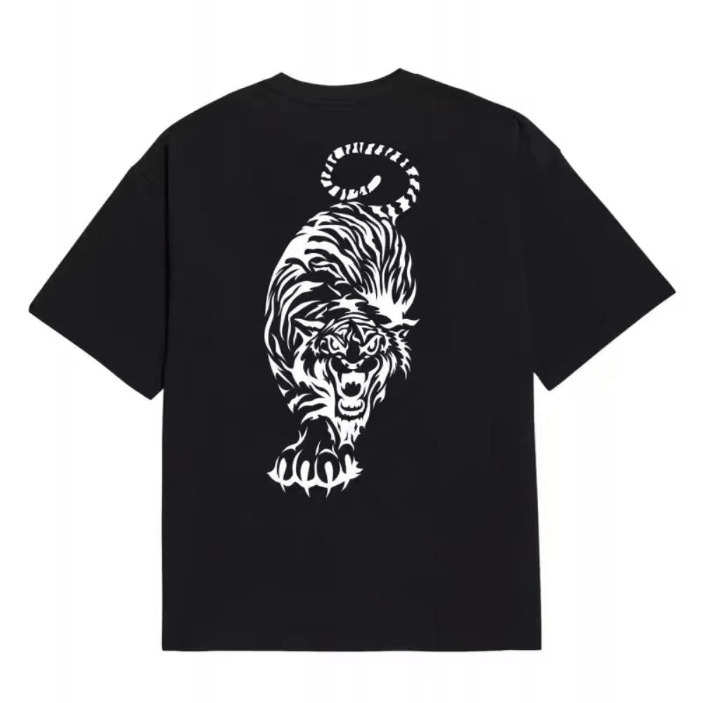 

Летняя мужская футболка с коротким рукавом, мускулистая, дышащая, свободного кроя, с принтом тигра, эластичная, трендовая, брендовая, для бега, спортивный топ, фитнес-костюм XXXXXL