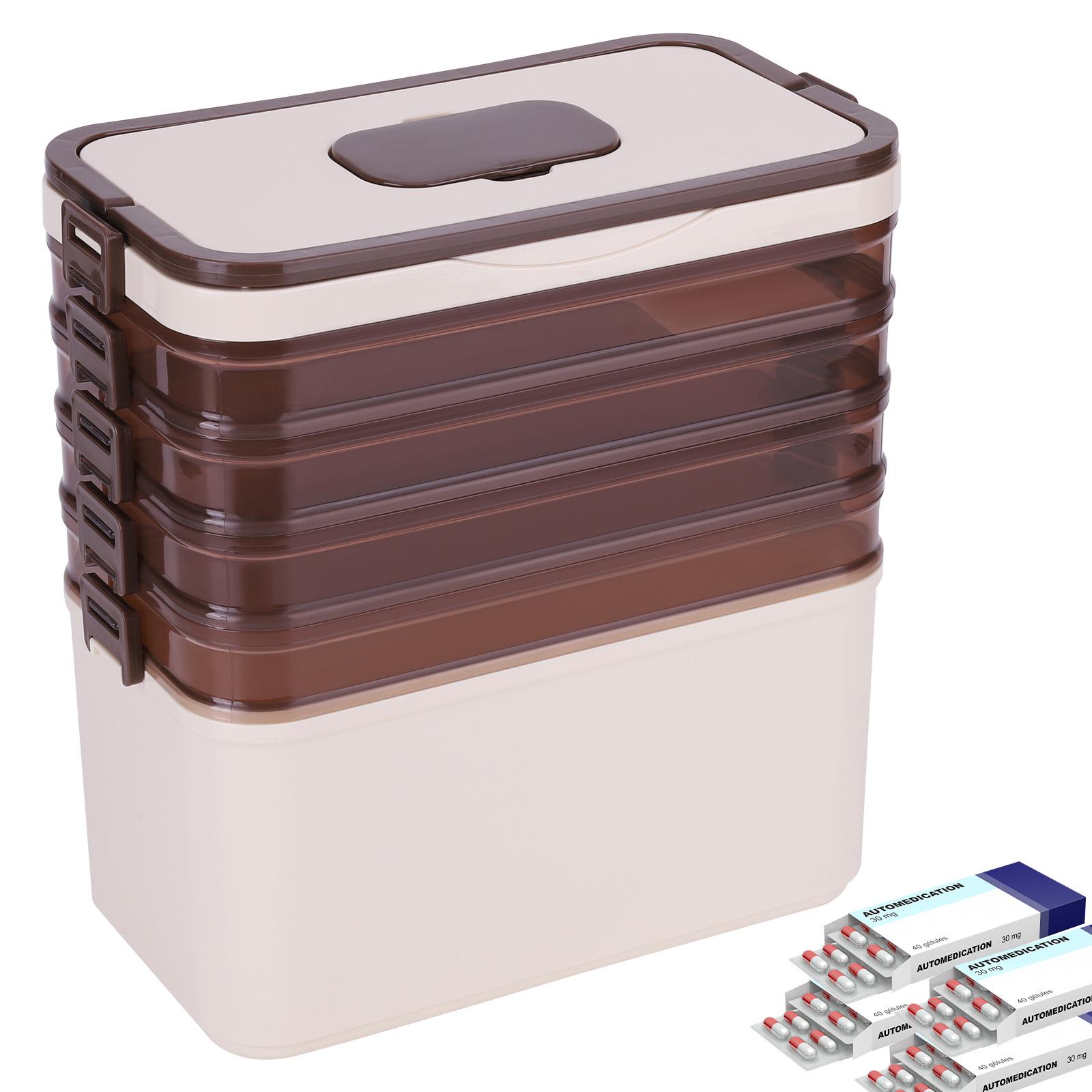 

5 Tier Medicine Storage Box First Aid Box Medication Storage Box for Home Office School China Mainland