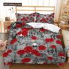 Skull Duvet Cover Set Butterfly Pattern Dark Purple Background King Queen Size For Kids Boys Girls Bedding Set With Pillowcases