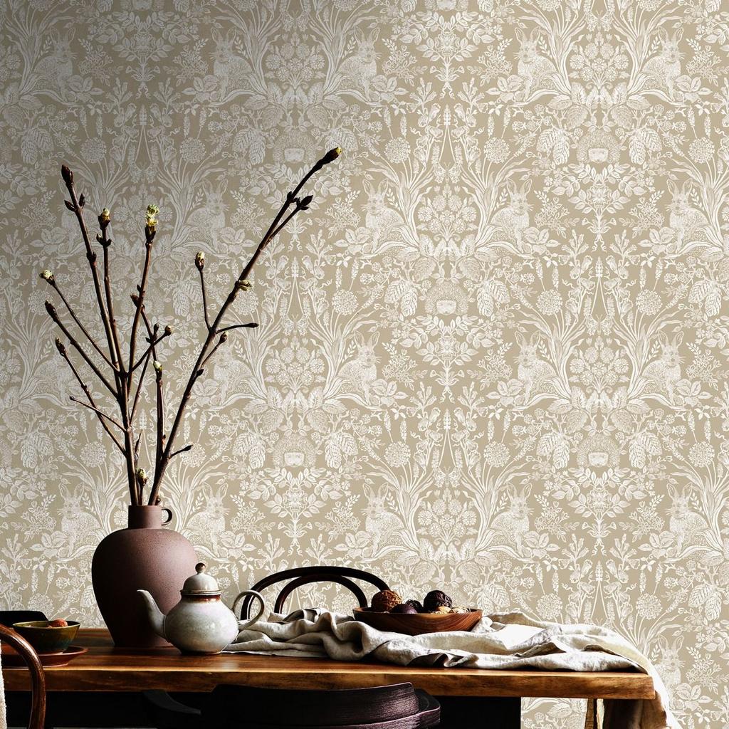 Holden Décor Harlen Wald-Damast-Tapete
