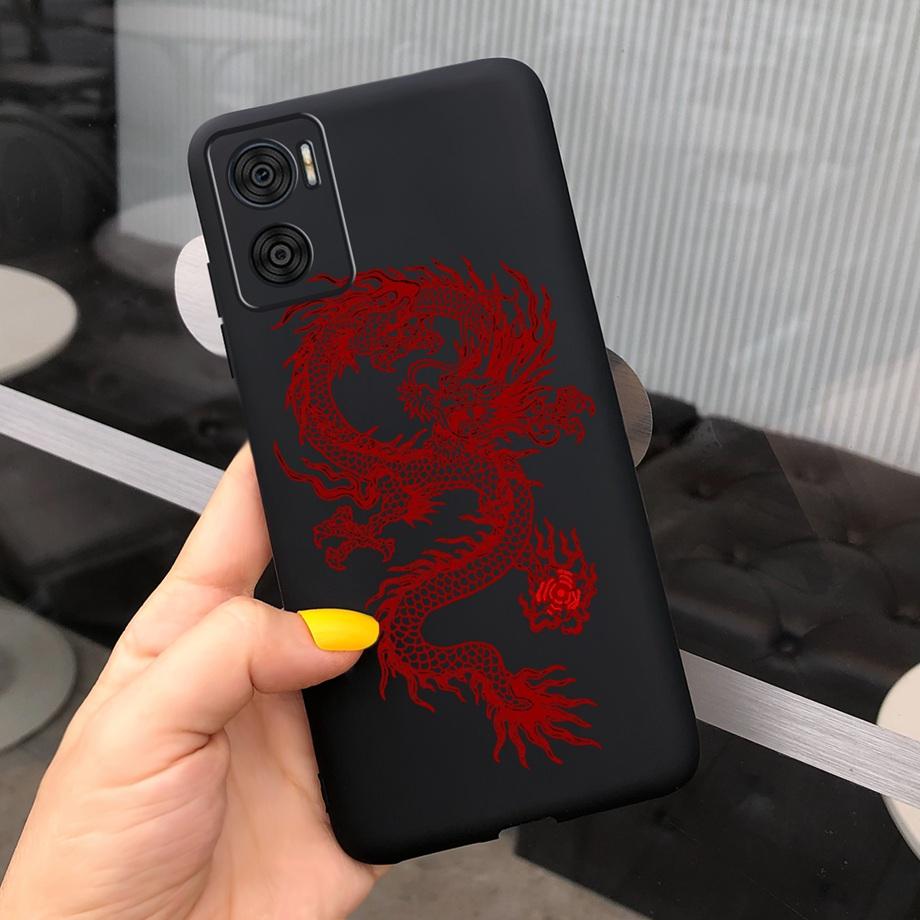 For Motorola Moto E22 Moto E22i Case Soft Matter Black Silicone Back Cover For MotoE22 E 22 Coques Cartoon Cute Fundas For Child