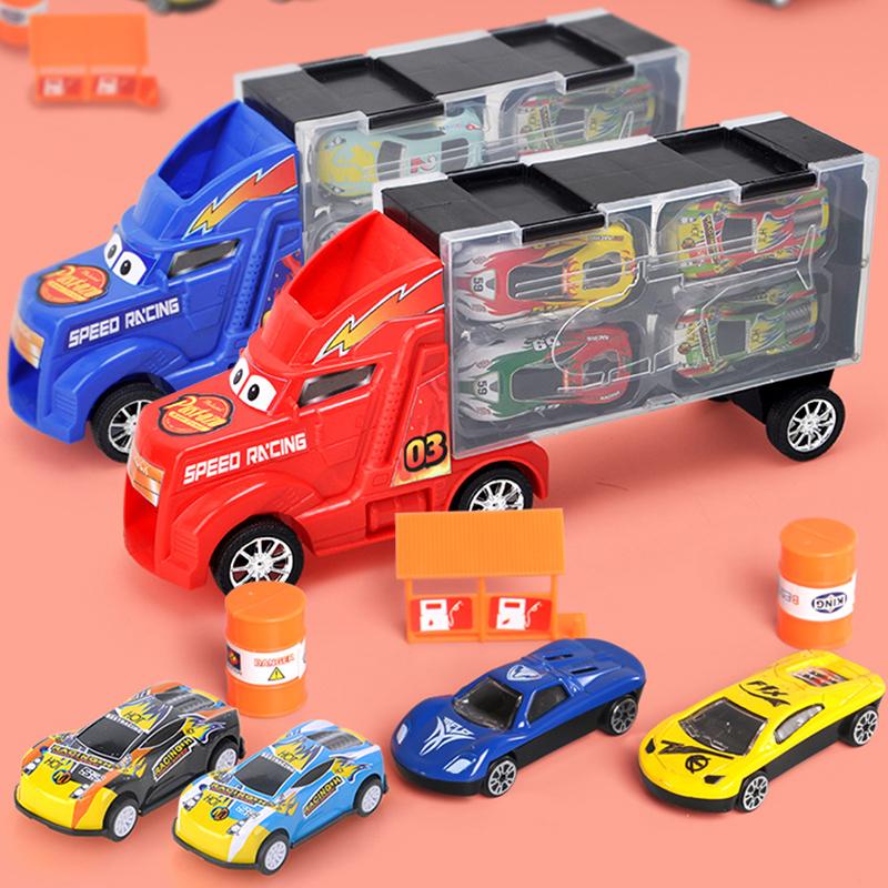 Toy Truck Carrier 4 Mini Cars Play Set Transport Car Toys Lorry Truck Kids Toy