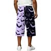Men's Loose Fit Casual Shorts with Large Pockets Halloween Print