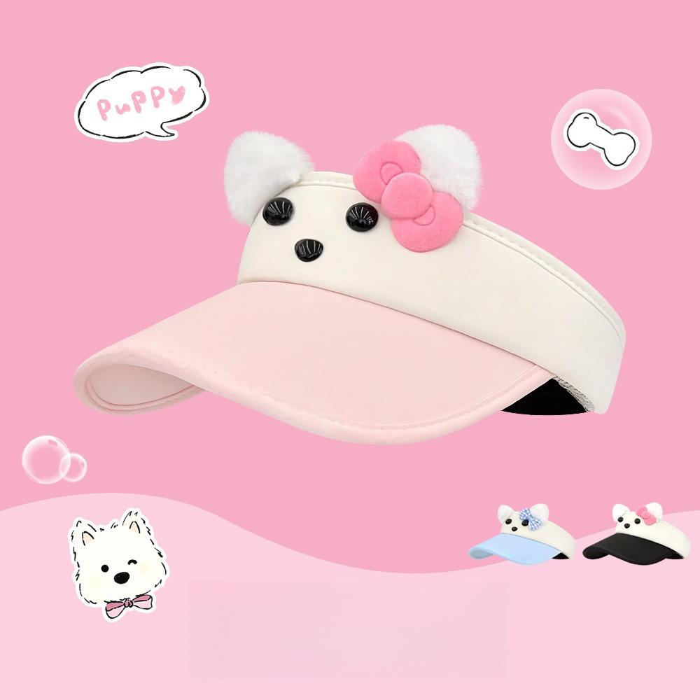 HelloKitty Sonnencreme leere Kopfbedeckung süße leere Kopfbedeckung Sonnenschutz Gesicht zeigen kleines Cartoon-Mädchen kt Katze Sonnenhut
