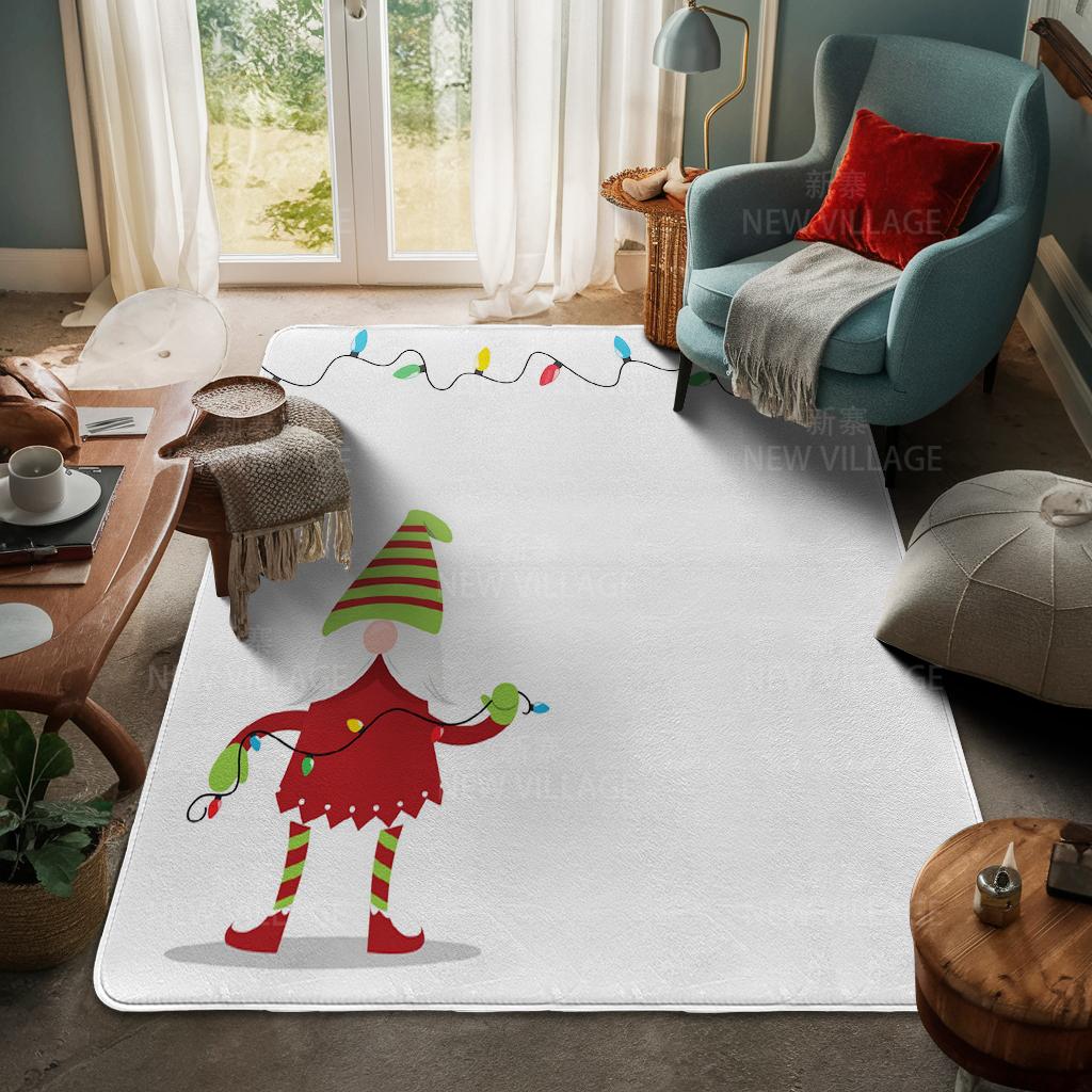 House Entrance Carpet Home Door Mat Living Room Bath Foot Bathroom Non-slip Water Absorption Rugs Bath Merry Christmas Winter