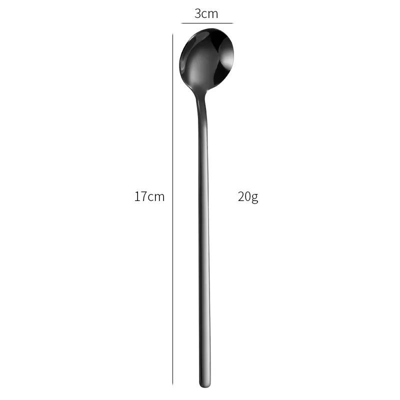304 Stainless Steel Coffee Spoons Teaspoon Kitchen Tableware Gold Kitchen Coffee Accessories 13/15/17cm Mini Dessert Cake Spoon