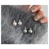 Classic Retro Elegant Pearl Zircon Stud Earrings 925 Silver For Women Jewelry