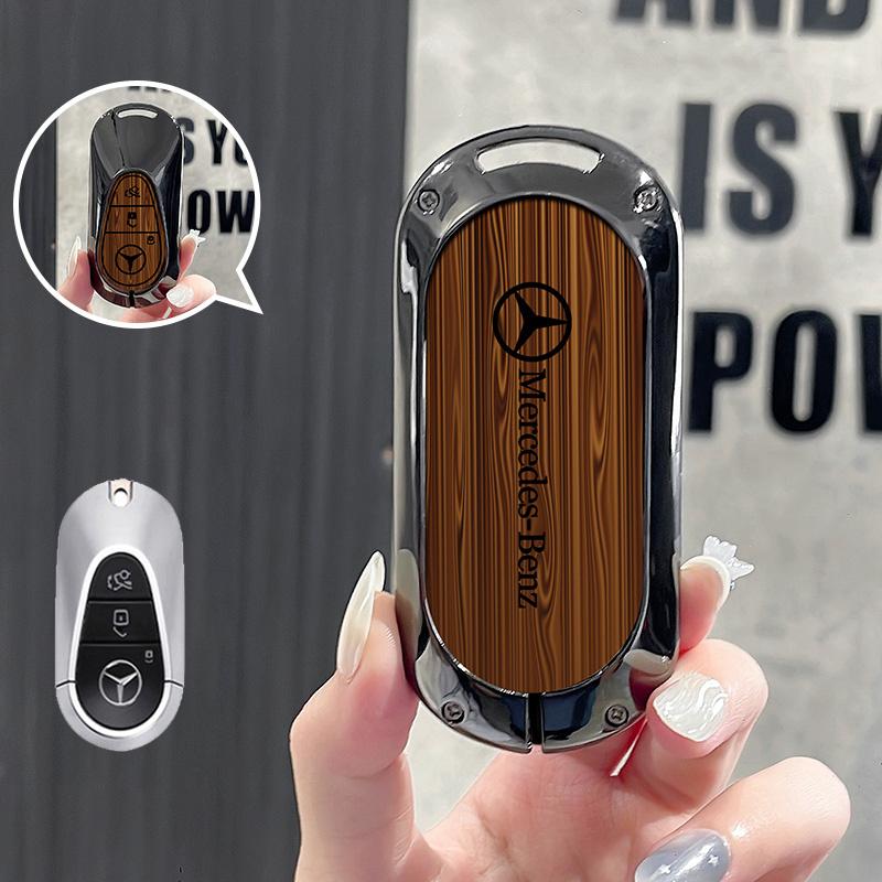 WAM3   Car Remote Metal Key Case Cover Key Shell For Mercedes Benz 2022 C S Class W206 W223 S350 C260 C300 S400 S450 S500 Accessories