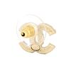 Chanel Classic Logo Inlaid Design Pearl Metal Diamond Resin Earrings Women earrings Gold A64766Y09530
