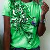 Damen Blume Schmetterling Aufdruck T-Shirt Sommer NEU Oversized Beliebtes T-Shirt Kleidung Damen Kurzarm T-Shirts