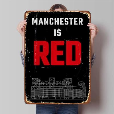 Arte da Parete in Metallo a Tema Manchester United Decorazione Stadio Old Trafford Collezione per Tifosi Souvenir