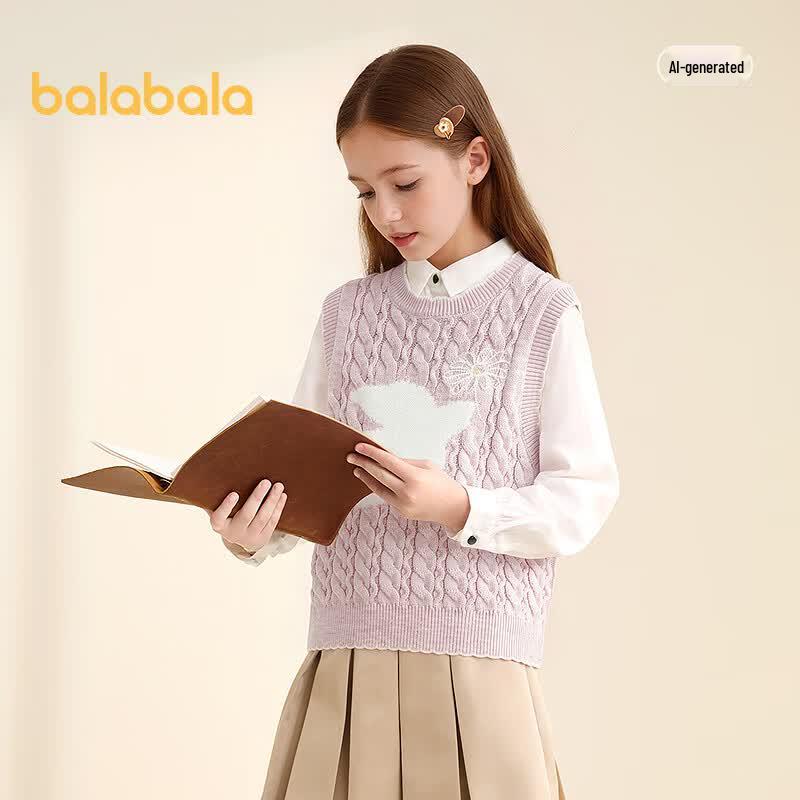 Balabala Girls' Autumn Knitted Vest