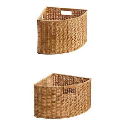 Corner Storage Basket Narrow Gap Bin Portable Home Use Space Saving Gifts Triangle Storage Box for Books Magazines Bedroom