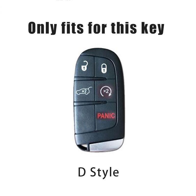 New Zinc Alloy Leather Car Key Case Cover For Jeep Grand Cherokee Compass Dodge Charger Chrysler 200 300 300C Auto Accessories AMN1