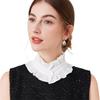 Damen Elegant Plissiert Gerüscht Falscher Kragen Abnehmbare Bluse Stehkragen Halsband Halskrause Choker Bekleidungsaccessoire