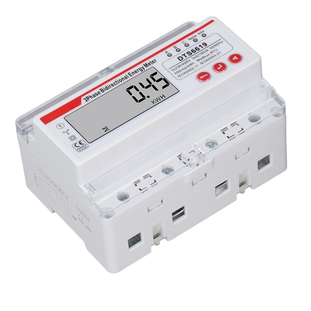 3 Phase 4 Wire Energy Meter LCD Display Multifunctional Button Control Bidirectional Electricity Met