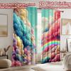 2D flat printing 2pcs Window Curtains Dreamy Rainbow Cloudscape Fantasy Digital Printed Polyester Drapes Birthday Party Use for